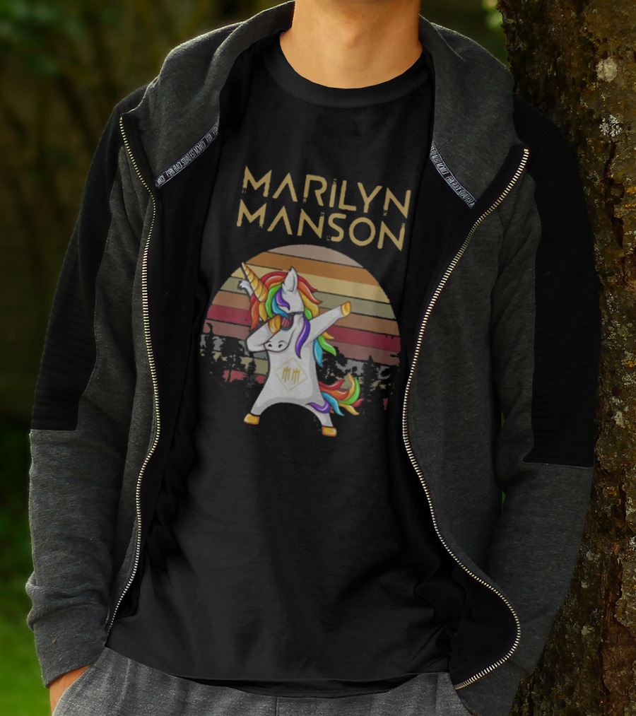 Marilyn Manson Unicorn Dabbing Retro T-Shirt