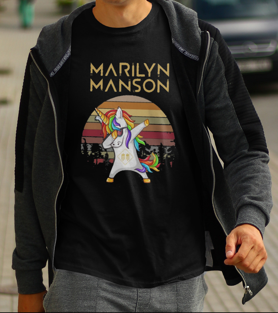 Marilyn Manson Unicorn Dabbing Retro T-Shirt
