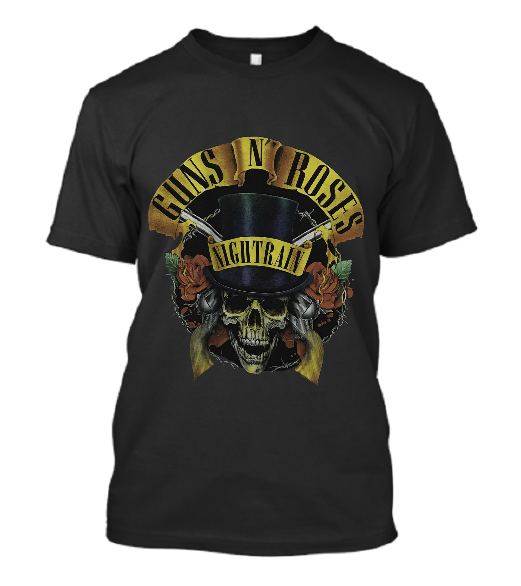 Guns N' Roses Nightrain Skull Roses Top Hat T-Shirt