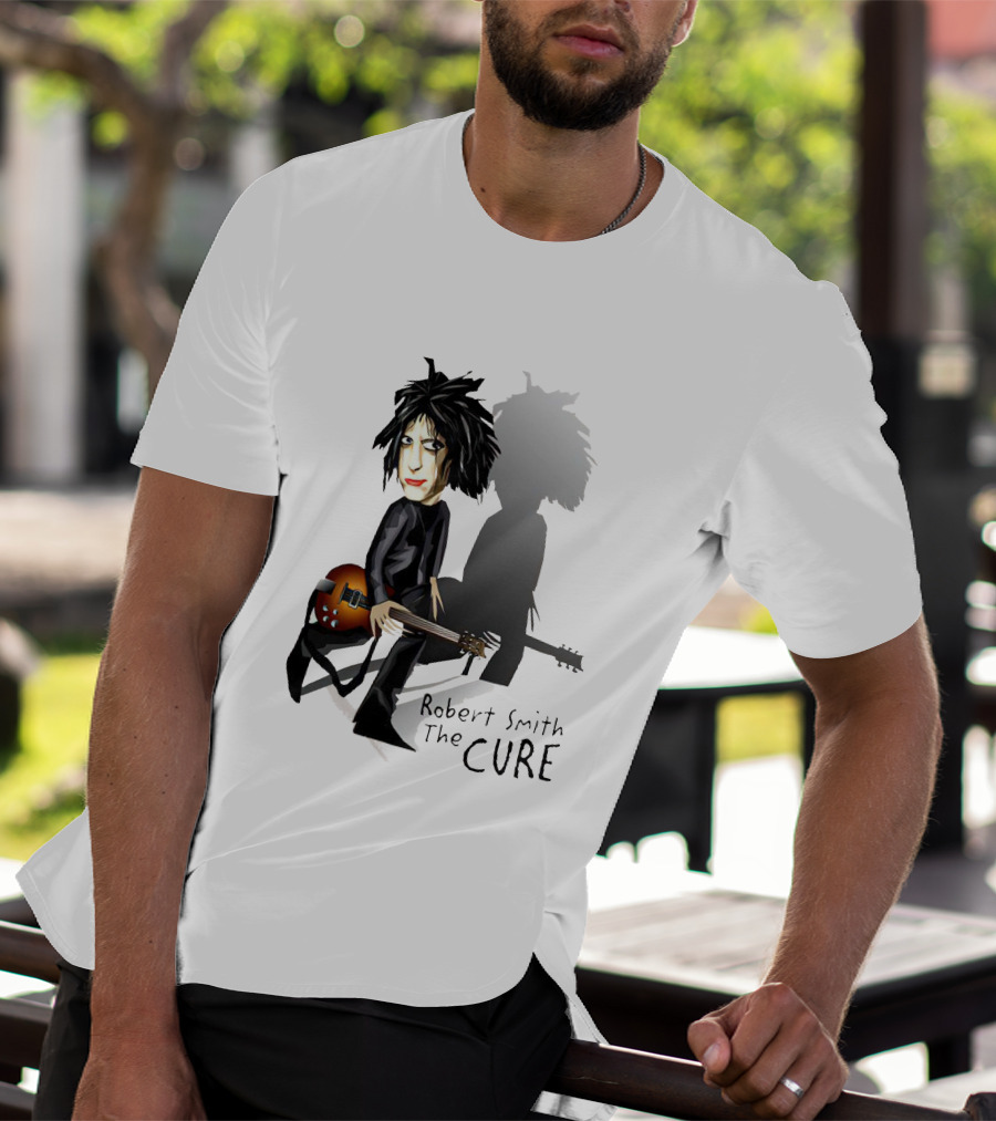 Robert Smith The Cure Guitar Cartoon T-Shirt
