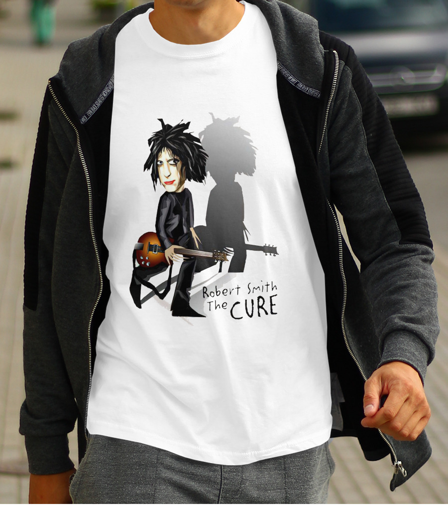 Robert Smith The Cure Guitar Cartoon T-Shirt