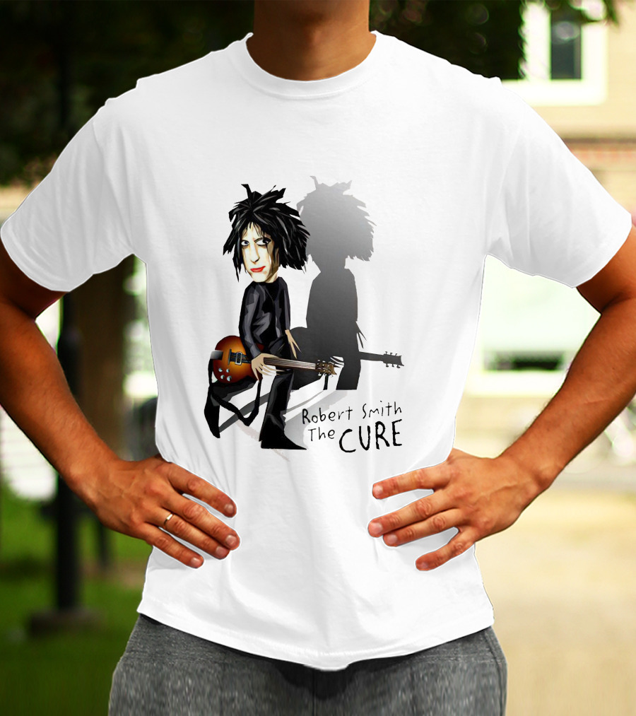 Robert Smith The Cure Guitar Cartoon T-Shirt