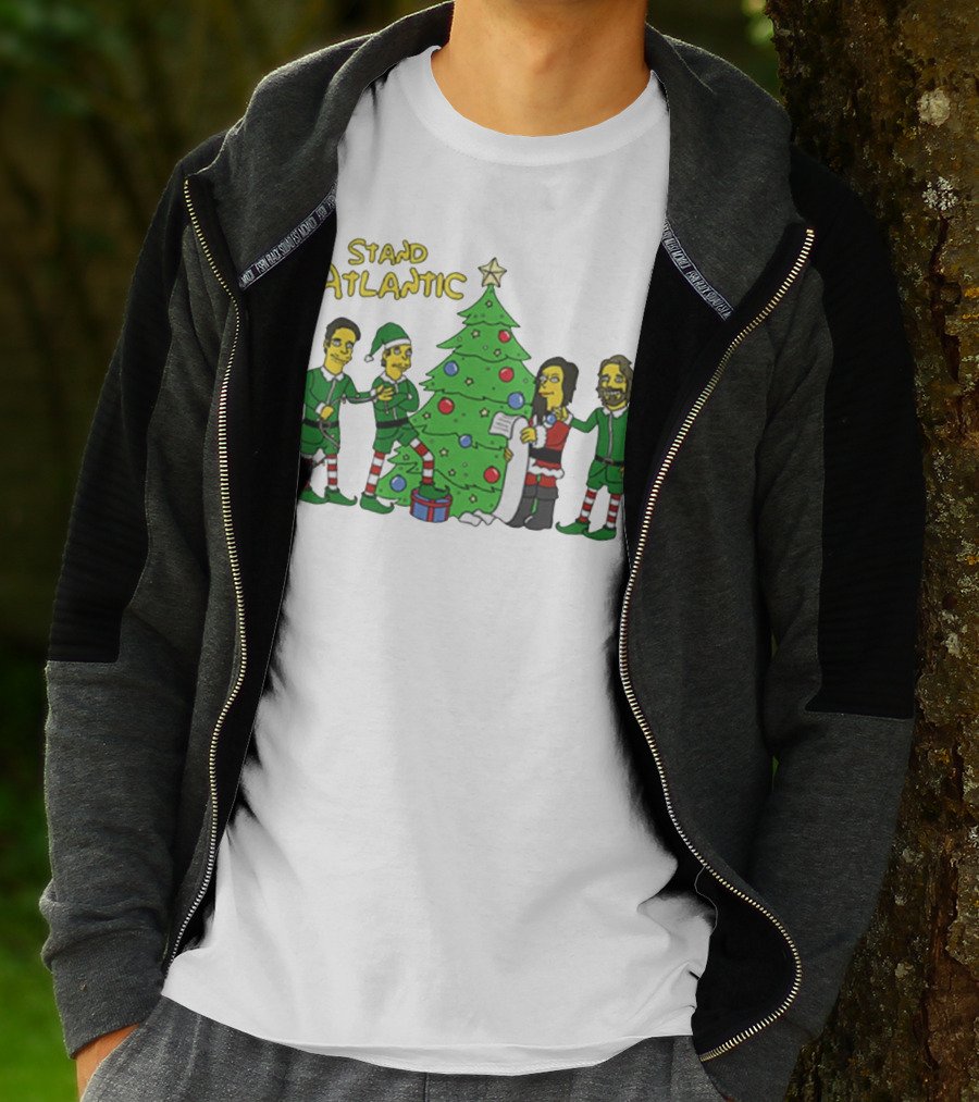 STAND ATLANTIC Christmas Tree And Cartoon Characters T-Shirt