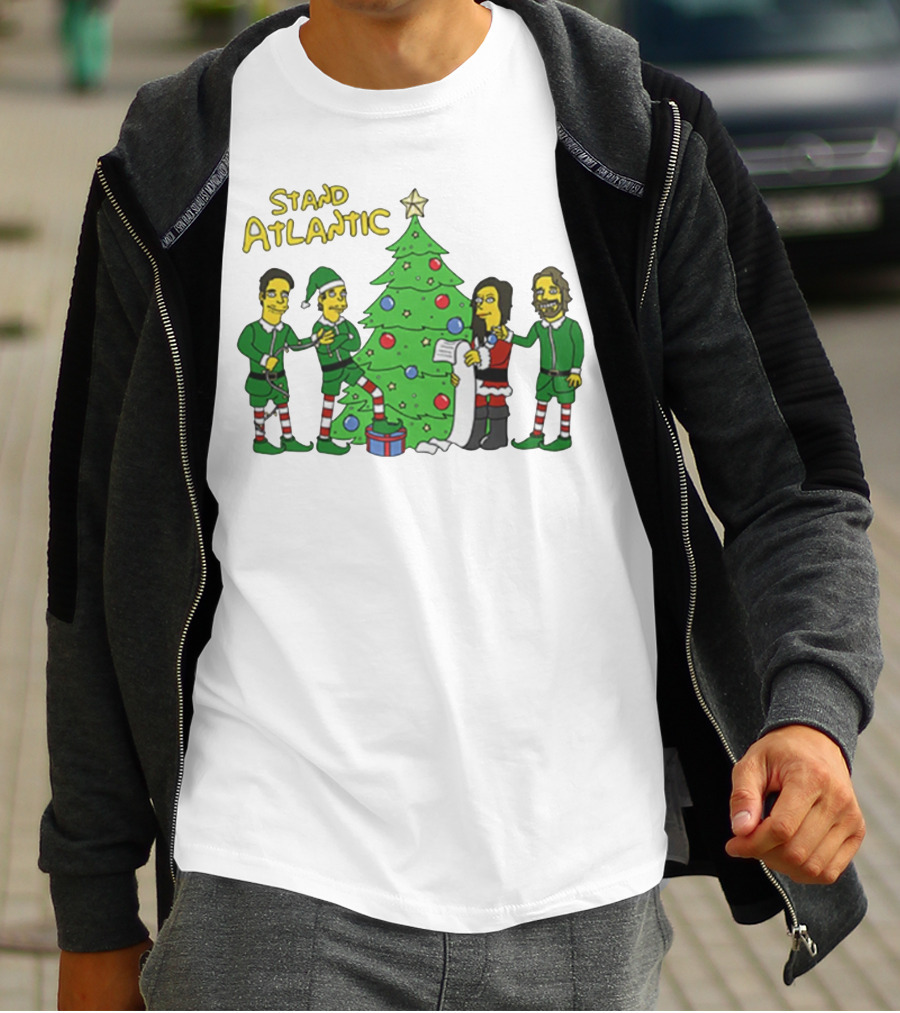 STAND ATLANTIC Christmas Tree And Cartoon Characters T-Shirt