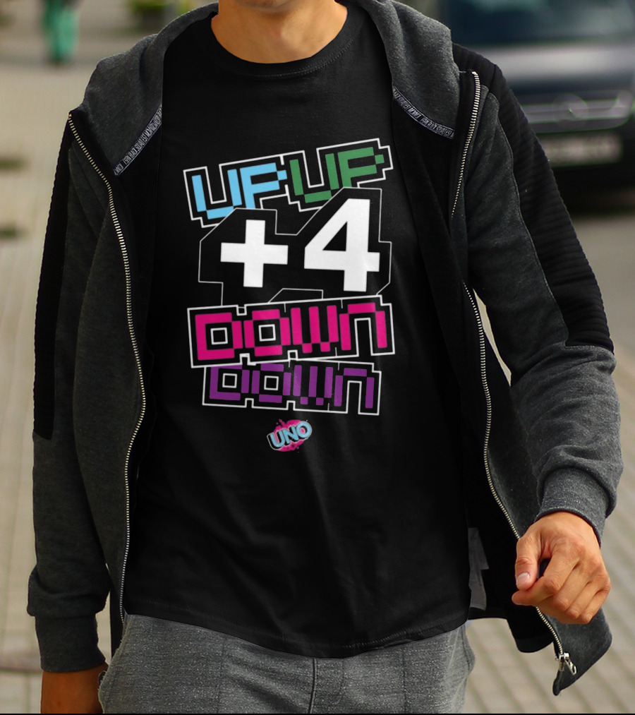 UpUpDownDown Plus Four UNO Gaming Collaboration T-Shirt