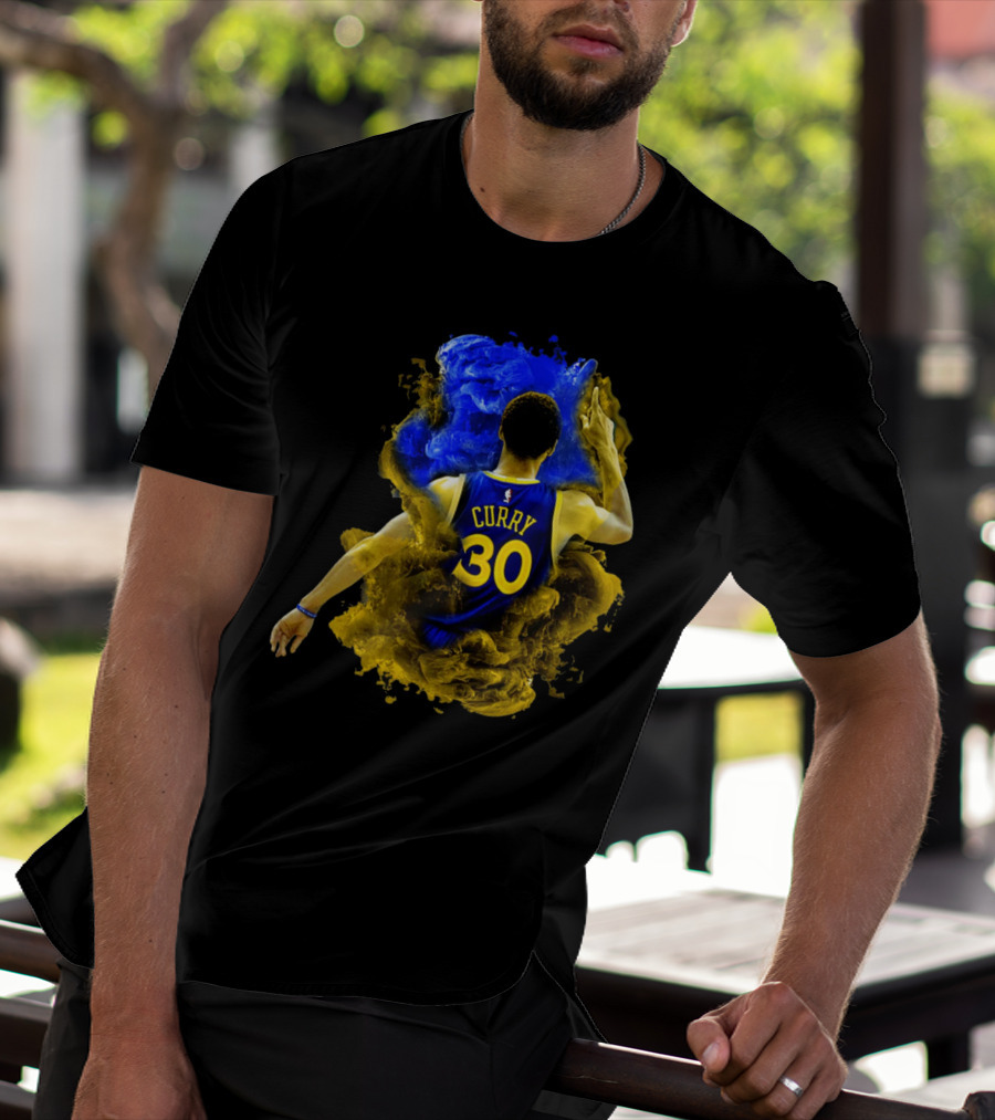 Stephen Curry 30 Blue Yellow Burst T-Shirt