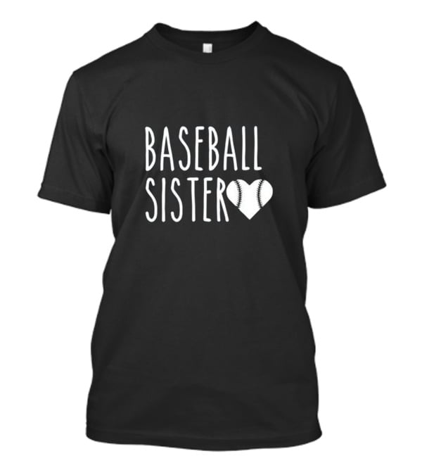 Baseball Sister Heart Baseball Stitch Heart T-Shirt