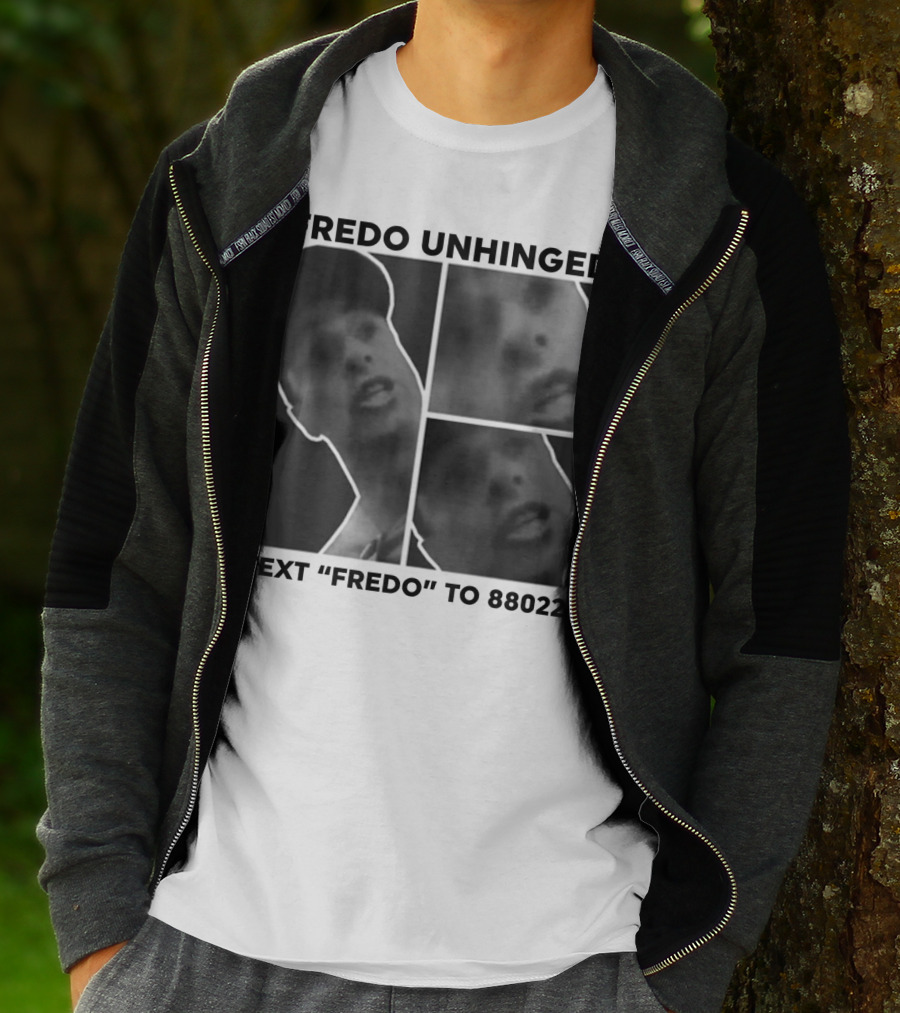 Fredo Unhinged Text Fredo To 88022 Monochrome Collage T-Shirt