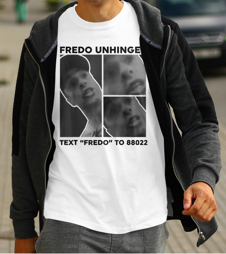 Fredo Unhinged Text Fredo To 88022 Monochrome Collage T-Shirt