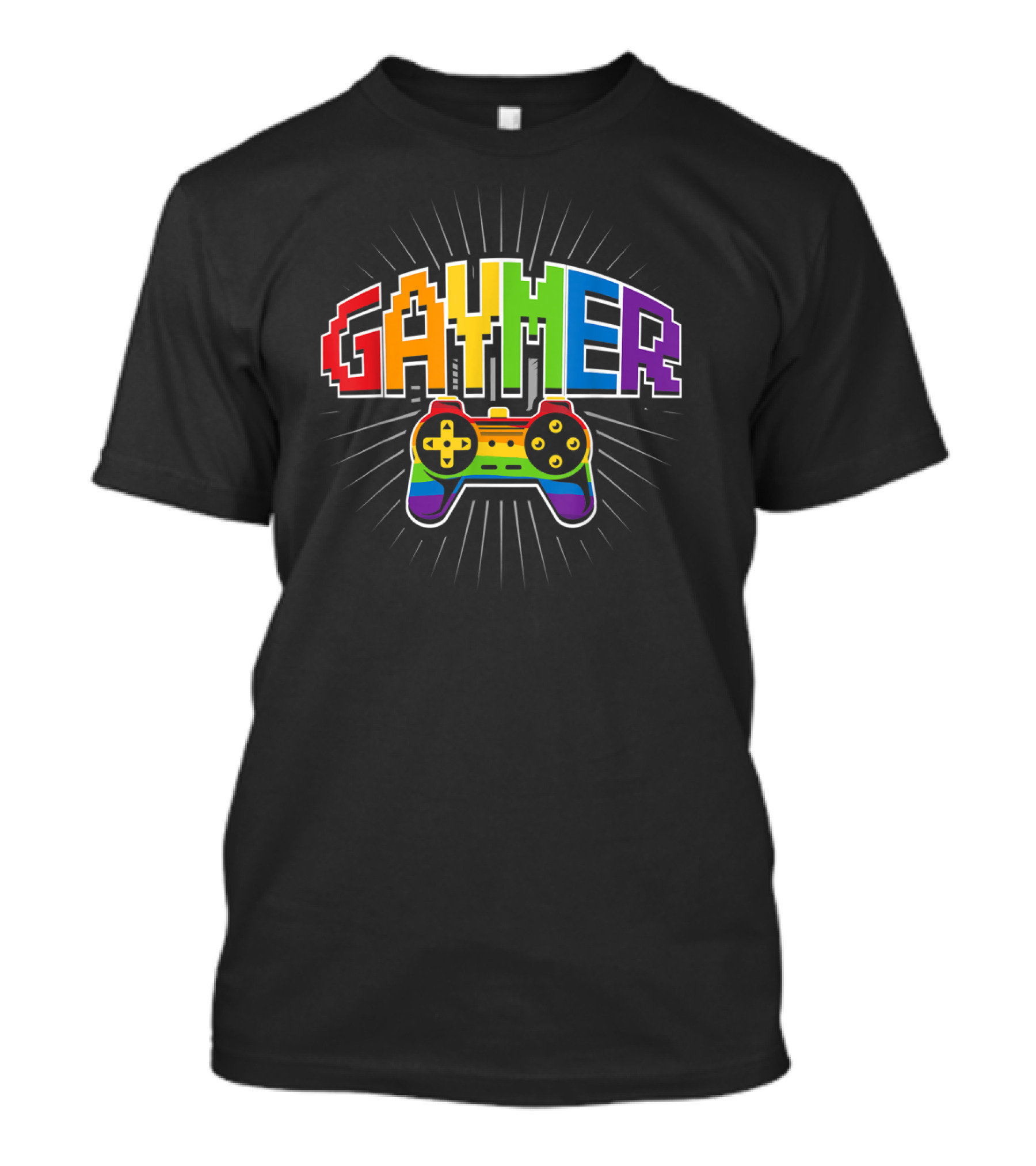 Threadrock Men's Gaymer Rainbow Love Controller Pride T-Shirt
