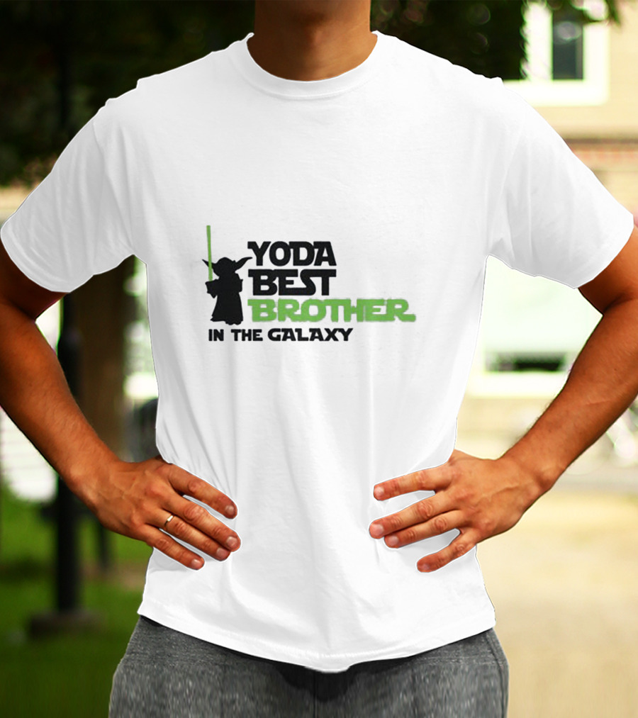Yoda Best Brother In The Galaxy With Lightsaber T-Shirt