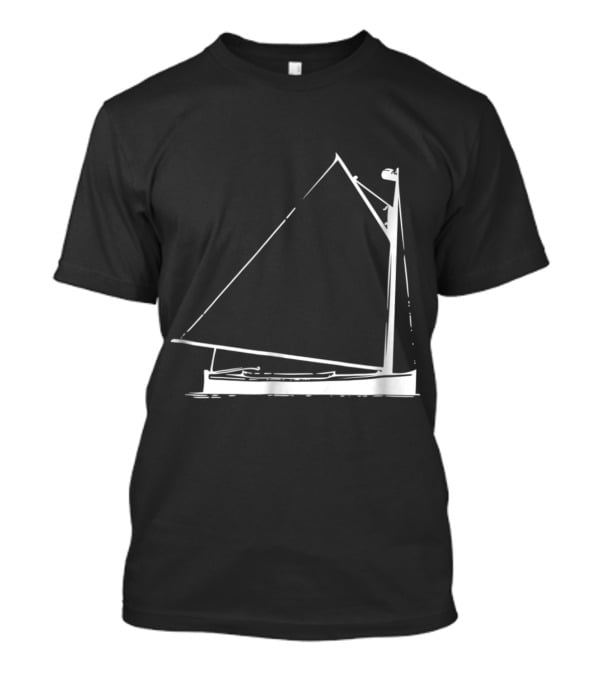 Classic Hand Drawn Cat Boat With Detailed Sailing Elements T-Shirt