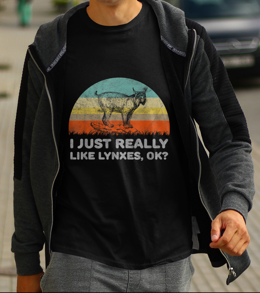 I Just Really Like Lynxes OK Vintage Sunset T-Shirt