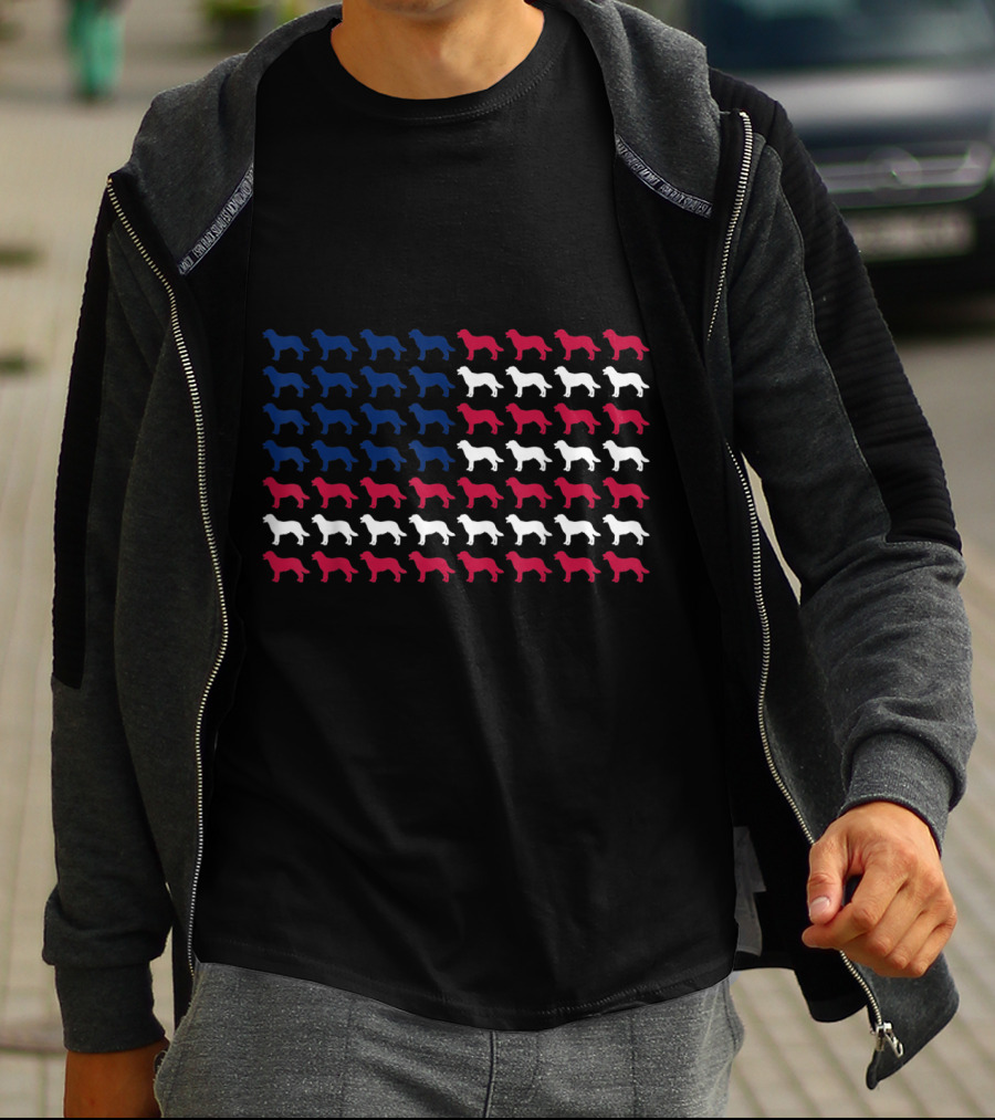 Labrador Retriever USA Flag Patriotic T-Shirt