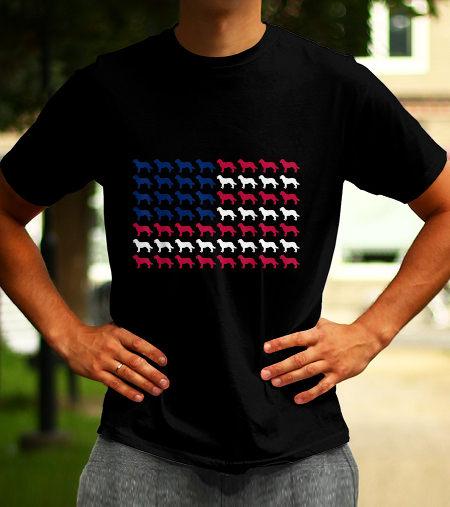 Labrador Retriever USA Flag Patriotic T-Shirt