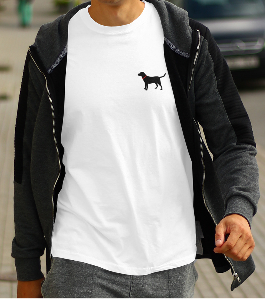 Black Labrador Retriever Emoji With Red Collar For Lab Lover T-Shirt