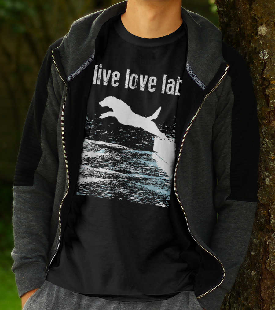 Live Love Lab Labrador Retriever Jumping Water T-Shirt