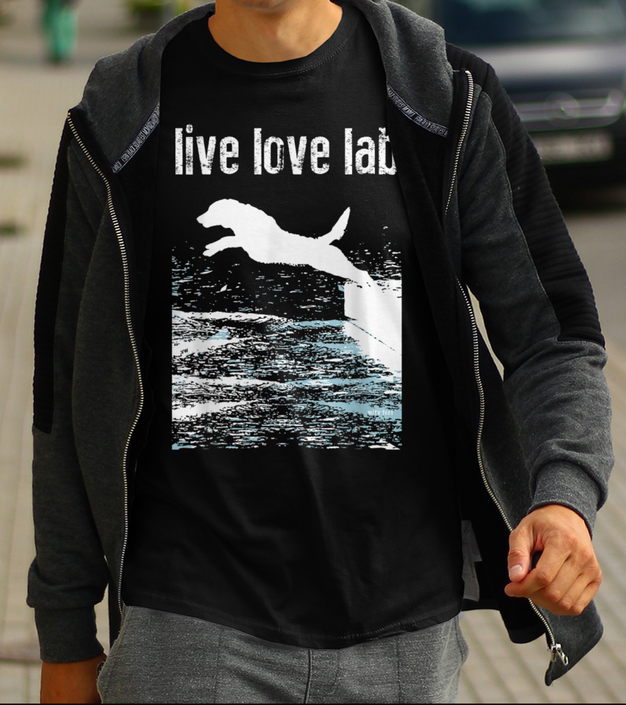 Live Love Lab Labrador Retriever Jumping Water T-Shirt