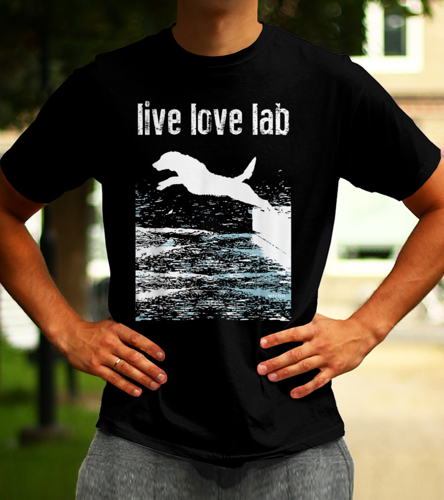 Live Love Lab Labrador Retriever Jumping Water T-Shirt