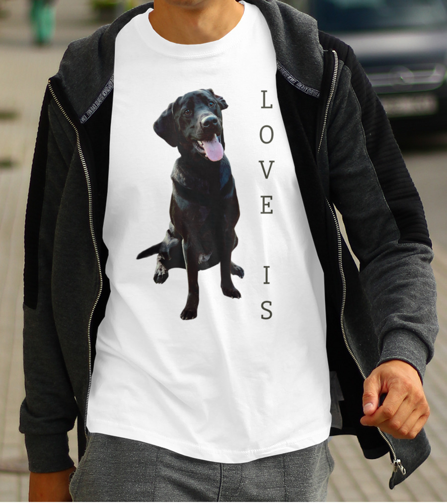Labrador Retriever Black Lab Dog Love Is Mom Women Men Kids T-Shirt