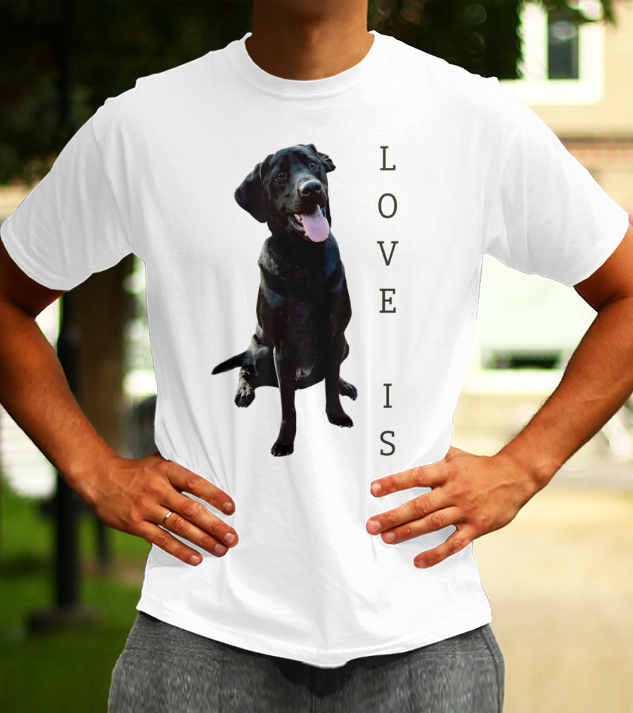 Labrador Retriever Black Lab Dog Love Is Mom Women Men Kids T-Shirt