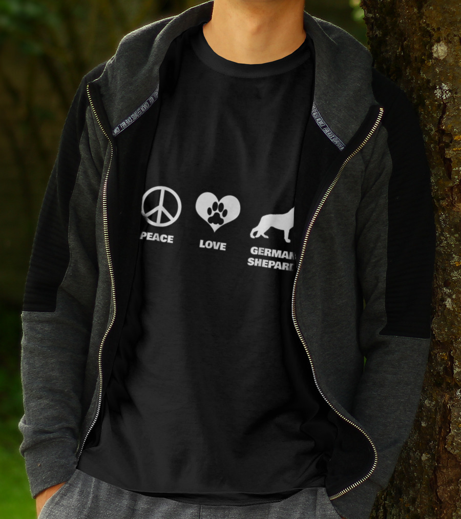 Peace Love German Shepard Funny T-Shirt