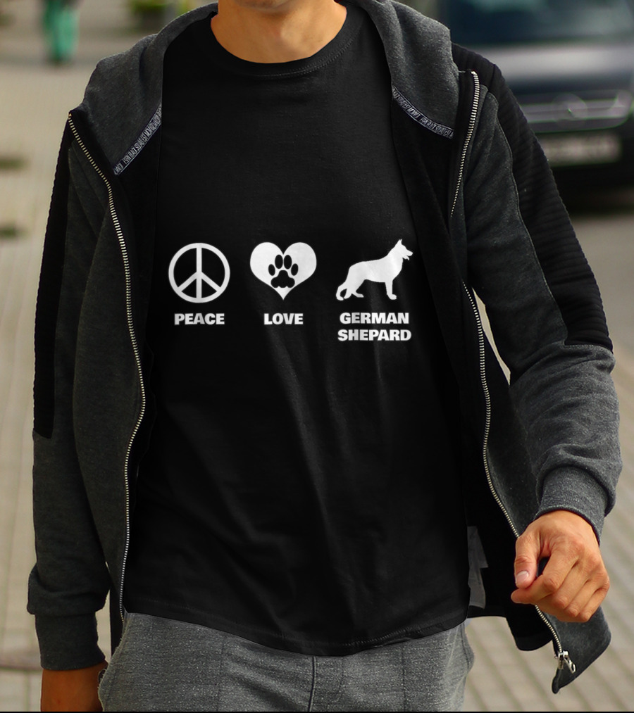 Peace Love German Shepard Funny T-Shirt