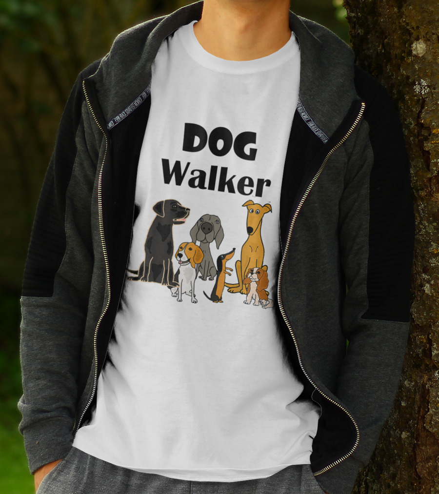 SmileteesPets Funny Cartoon Dog Walker With Variety Of Happy Dogs T-Shirt