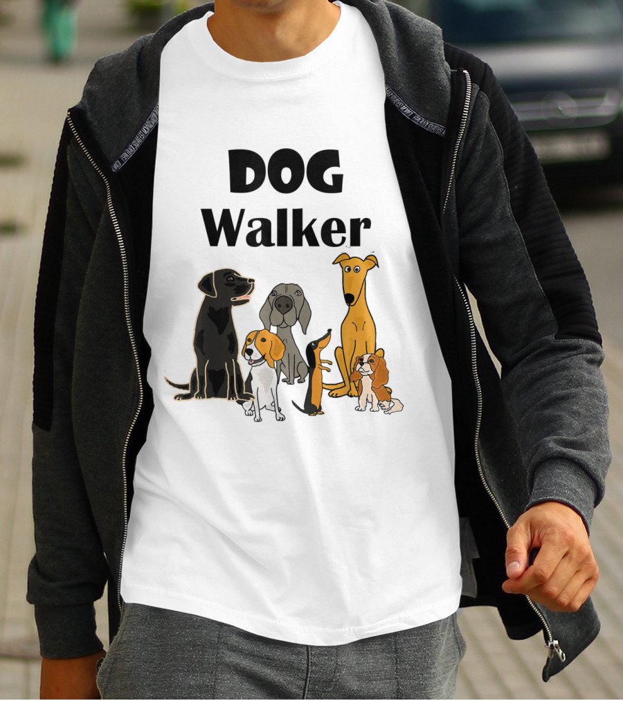SmileteesPets Funny Cartoon Dog Walker With Variety Of Happy Dogs T-Shirt