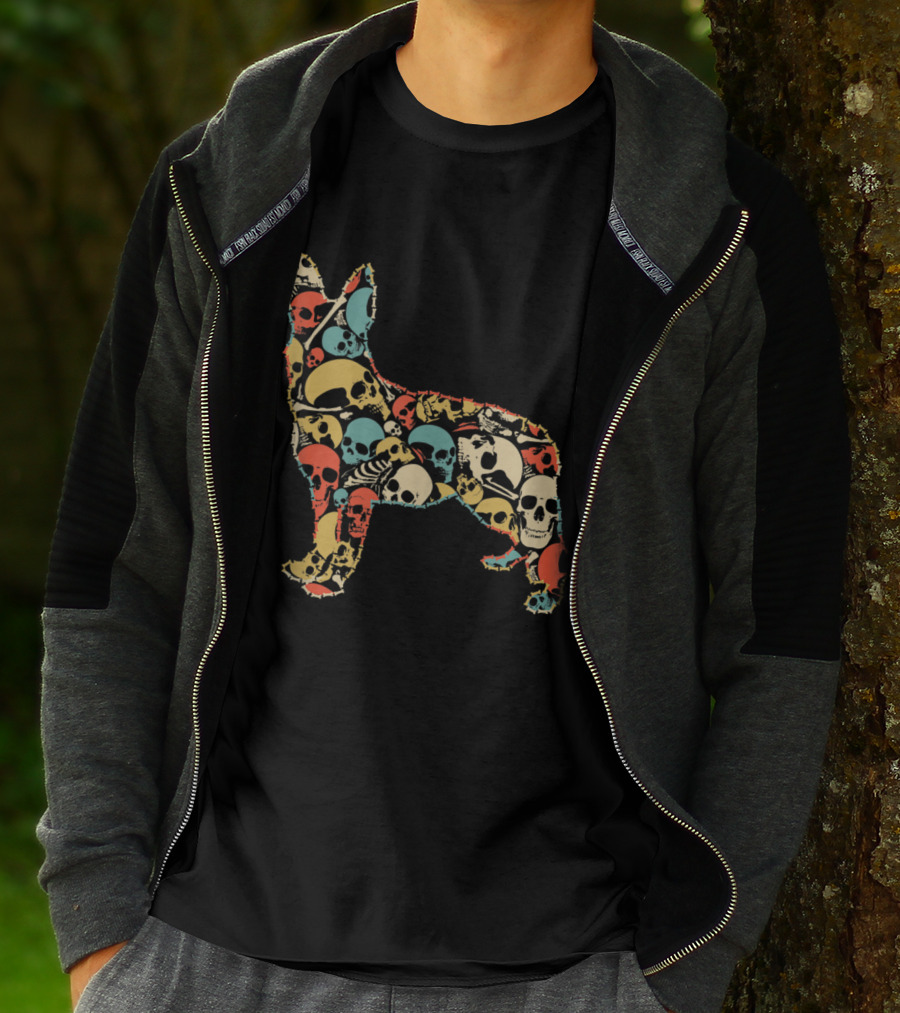 Skeleton Skull German Shepherd Vintage T-Shirt