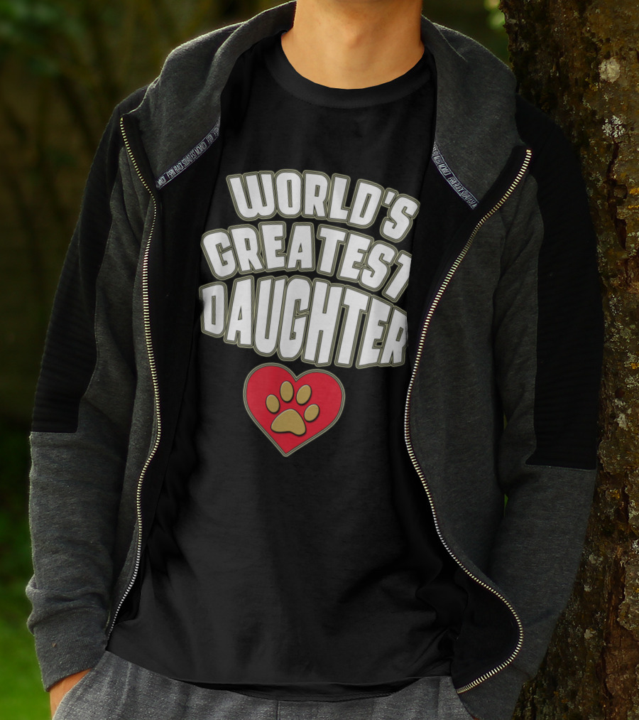 World's Greatest Daughter Heart Paw T-Shirt