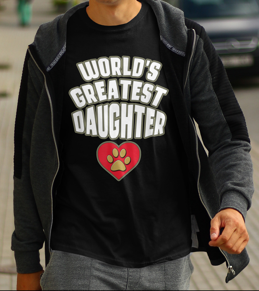 World's Greatest Daughter Heart Paw T-Shirt
