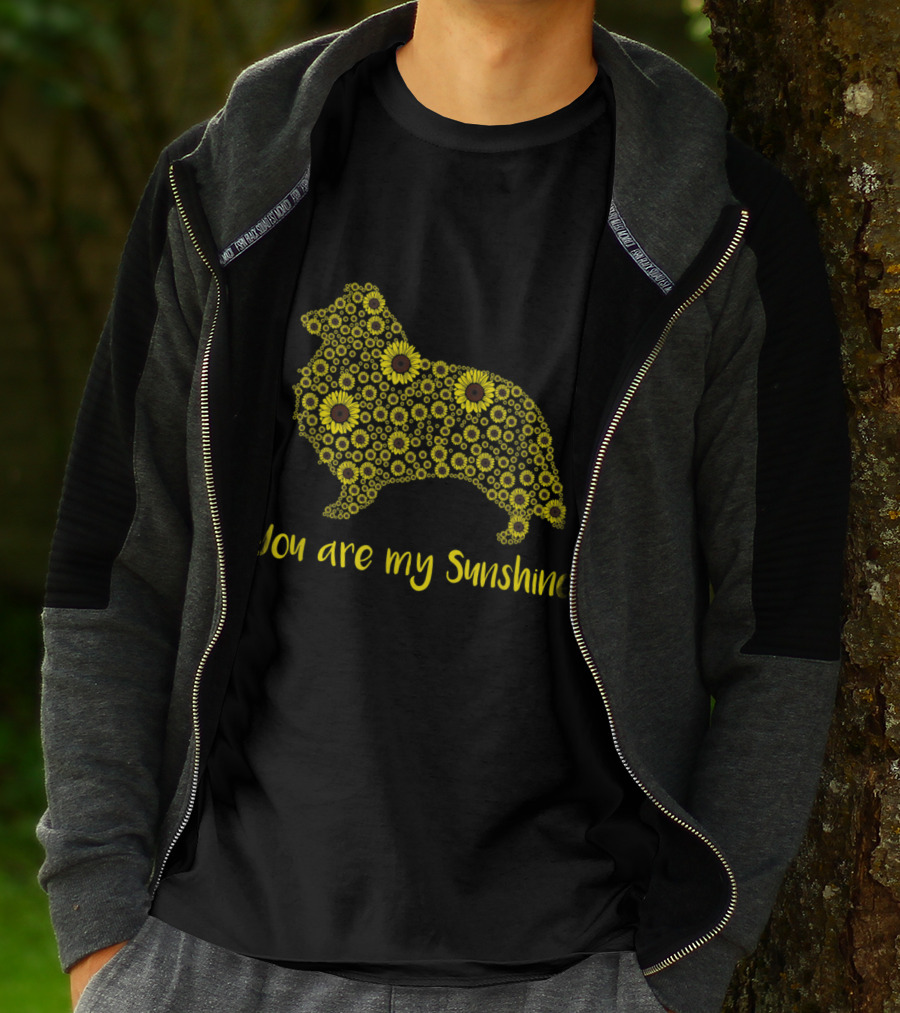 You Are My Sunshine Sunflower Sheltie Silhouette Mom Mama Lover T-Shirt