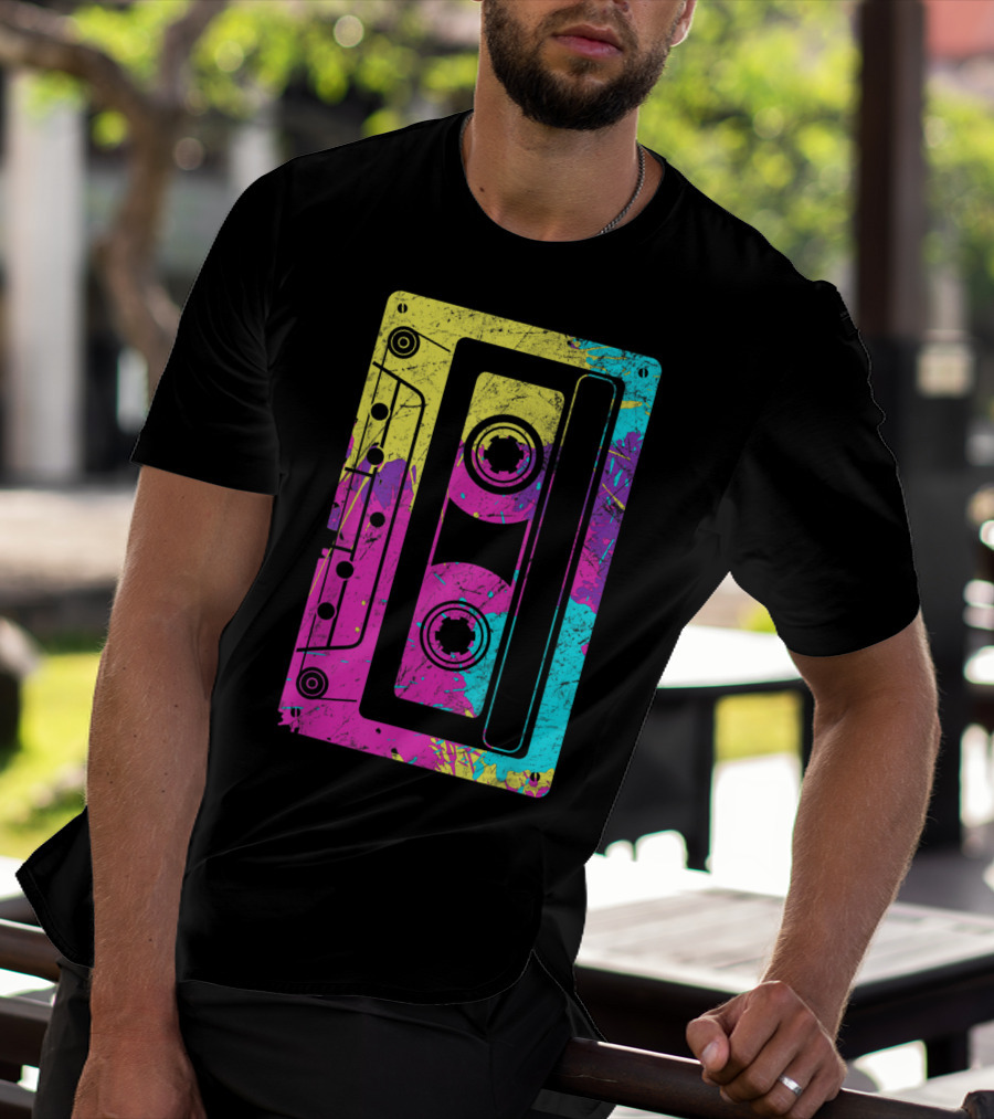 Cassette Tape Mixtape Music 80s And 90s Retro Colorful T-Shirt
