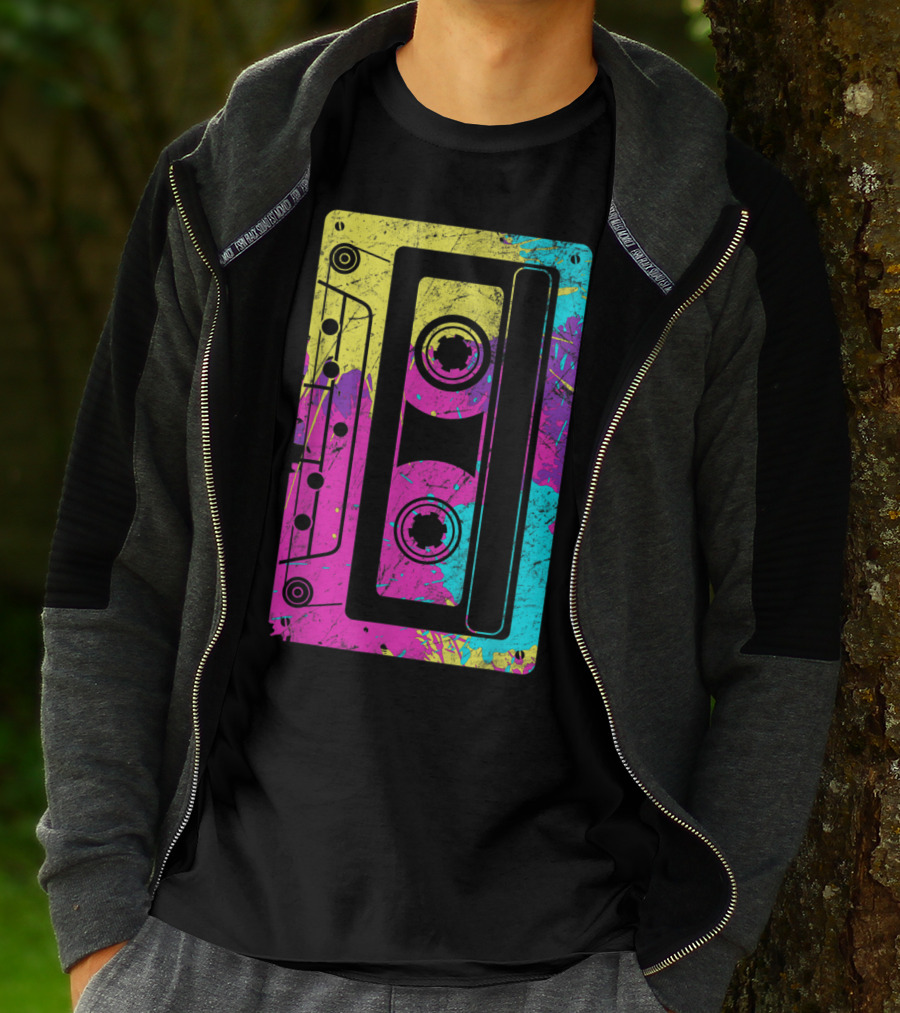 Cassette Tape Mixtape Music 80s And 90s Retro Colorful T-Shirt