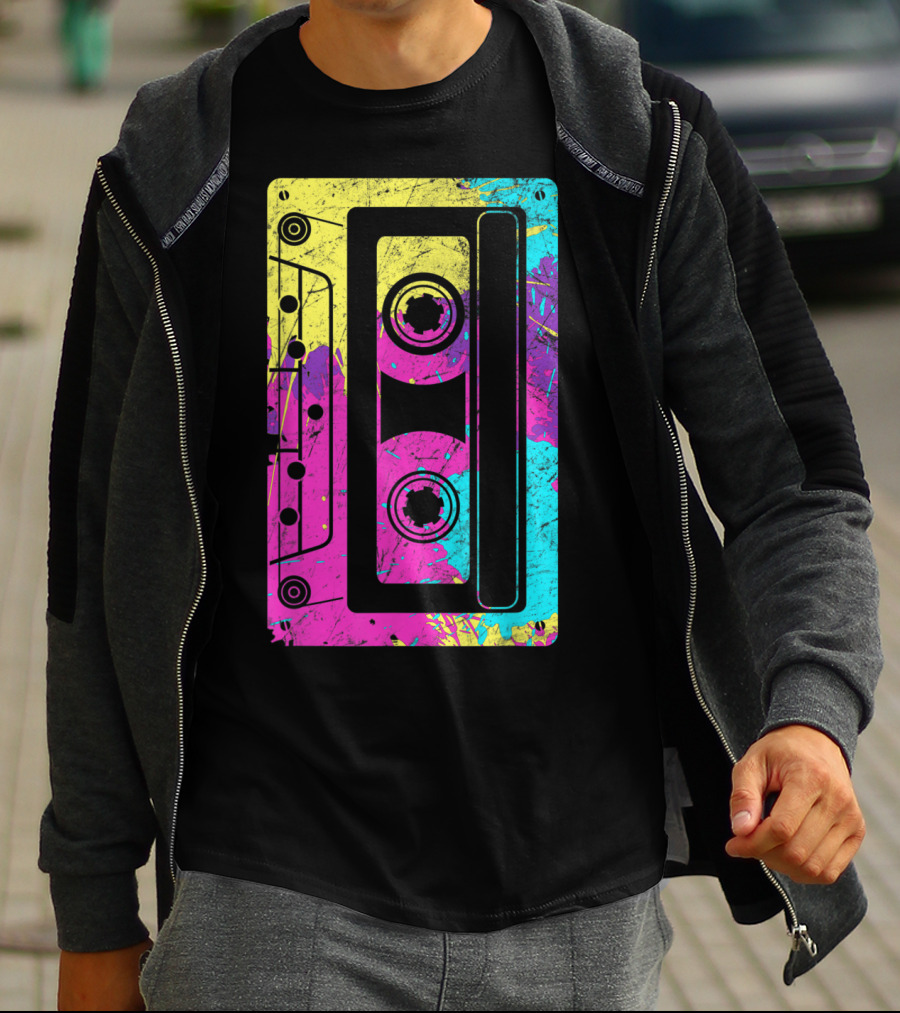 Cassette Tape Mixtape Music 80s And 90s Retro Colorful T-Shirt