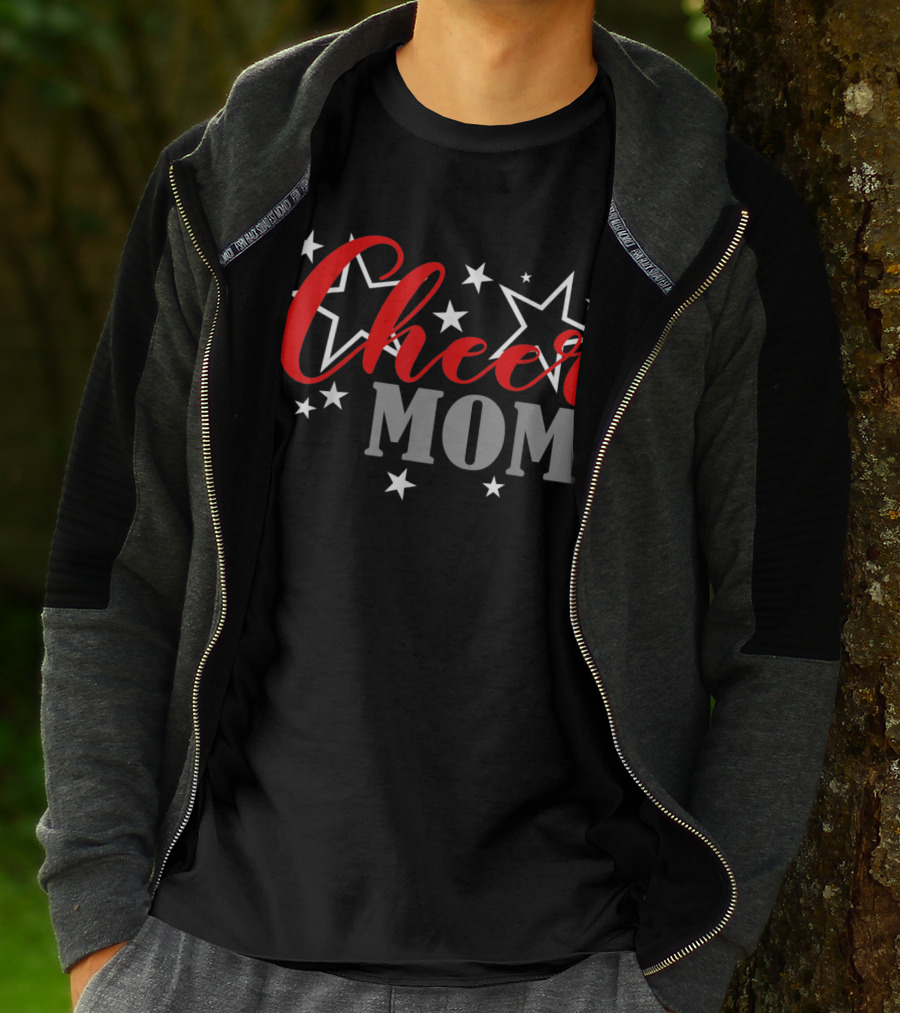 Proud Cheer Mom Starry Supporter Cheerleader Pride T-Shirt