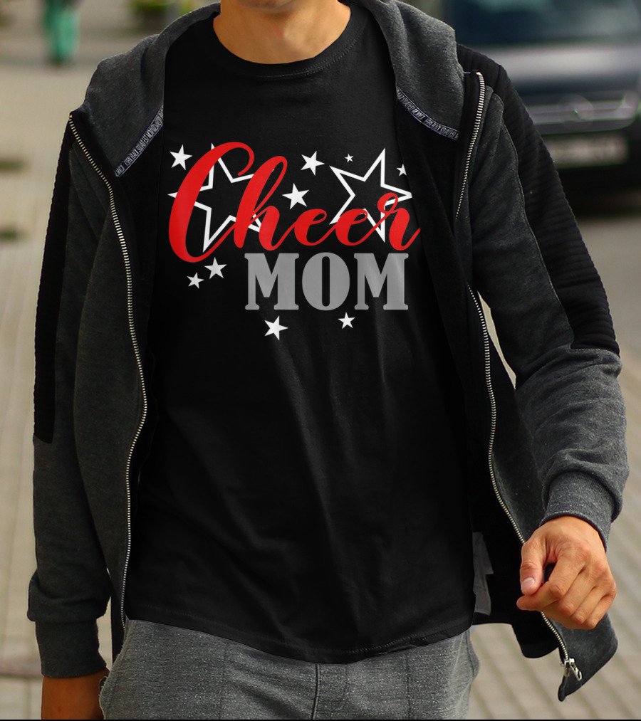 Proud Cheer Mom Starry Supporter Cheerleader Pride T-Shirt