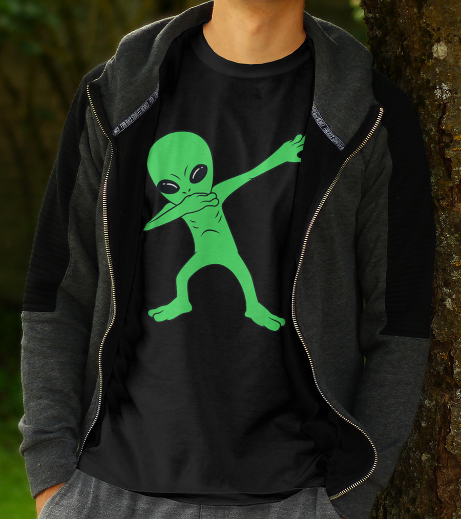 Dabbing Alien Halloween Funny Dab Pose Extraterrestrial Dance T-Shirt