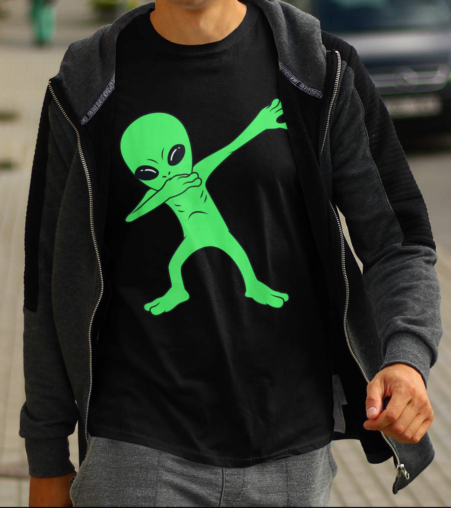 Dabbing Alien Halloween Funny Dab Pose Extraterrestrial Dance T-Shirt