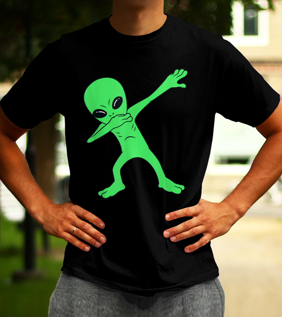 Dabbing Alien Halloween Funny Dab Pose Extraterrestrial Dance T-Shirt