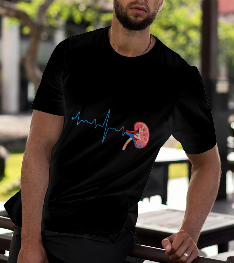 Dialysis Technician Nurse Kidney Heartbeat Pulse EKG Line T-Shirt