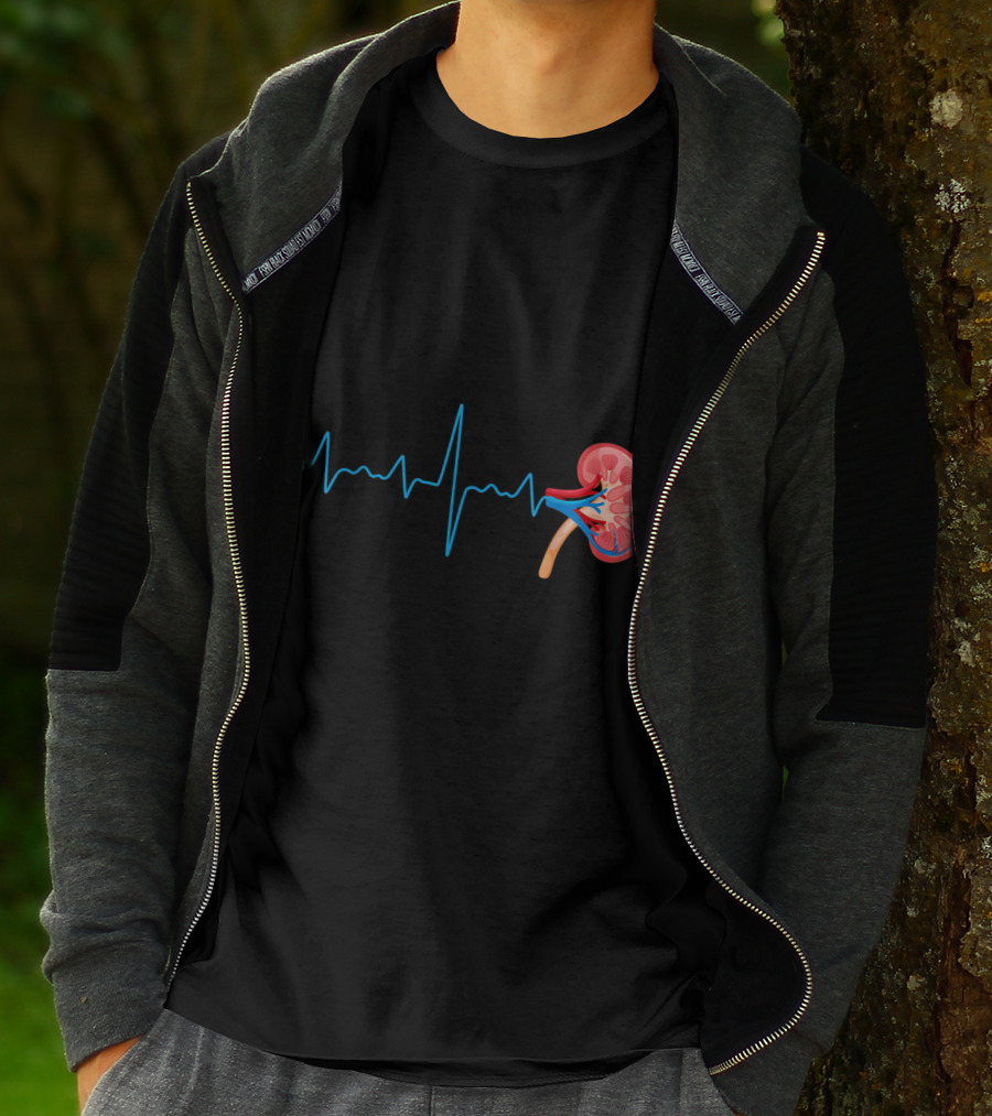 Dialysis Technician Nurse Kidney Heartbeat Pulse EKG Line T-Shirt