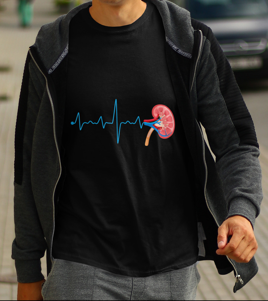 Dialysis Technician Nurse Kidney Heartbeat Pulse EKG Line T-Shirt