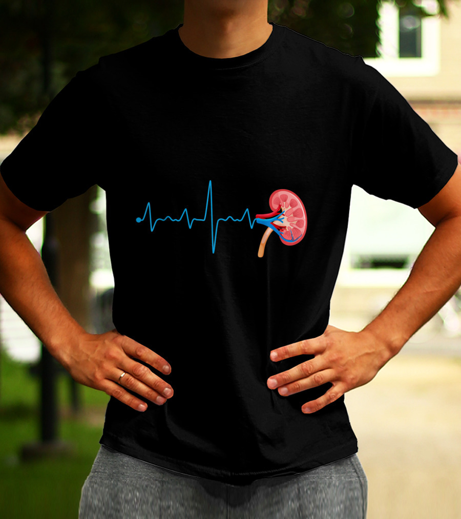 Dialysis Technician Nurse Kidney Heartbeat Pulse EKG Line T-Shirt