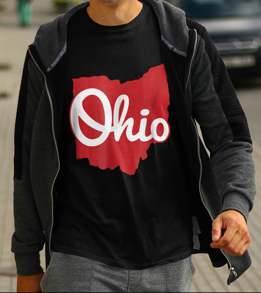Ohio Home Script Ohio Map T-Shirt