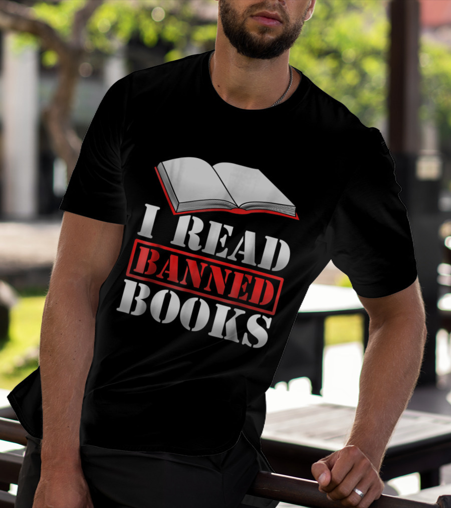 I Read Banned Books Open Book Icon Novelty Readers T-Shirt