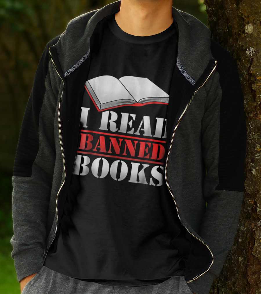 I Read Banned Books Open Book Icon Novelty Readers T-Shirt