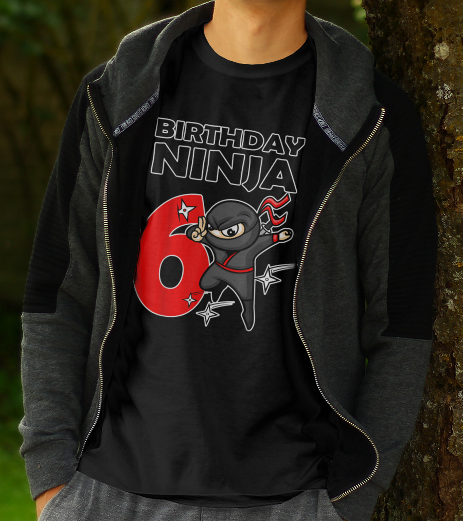 Birthday Ninja 6 Year Old Birthday T-Shirt