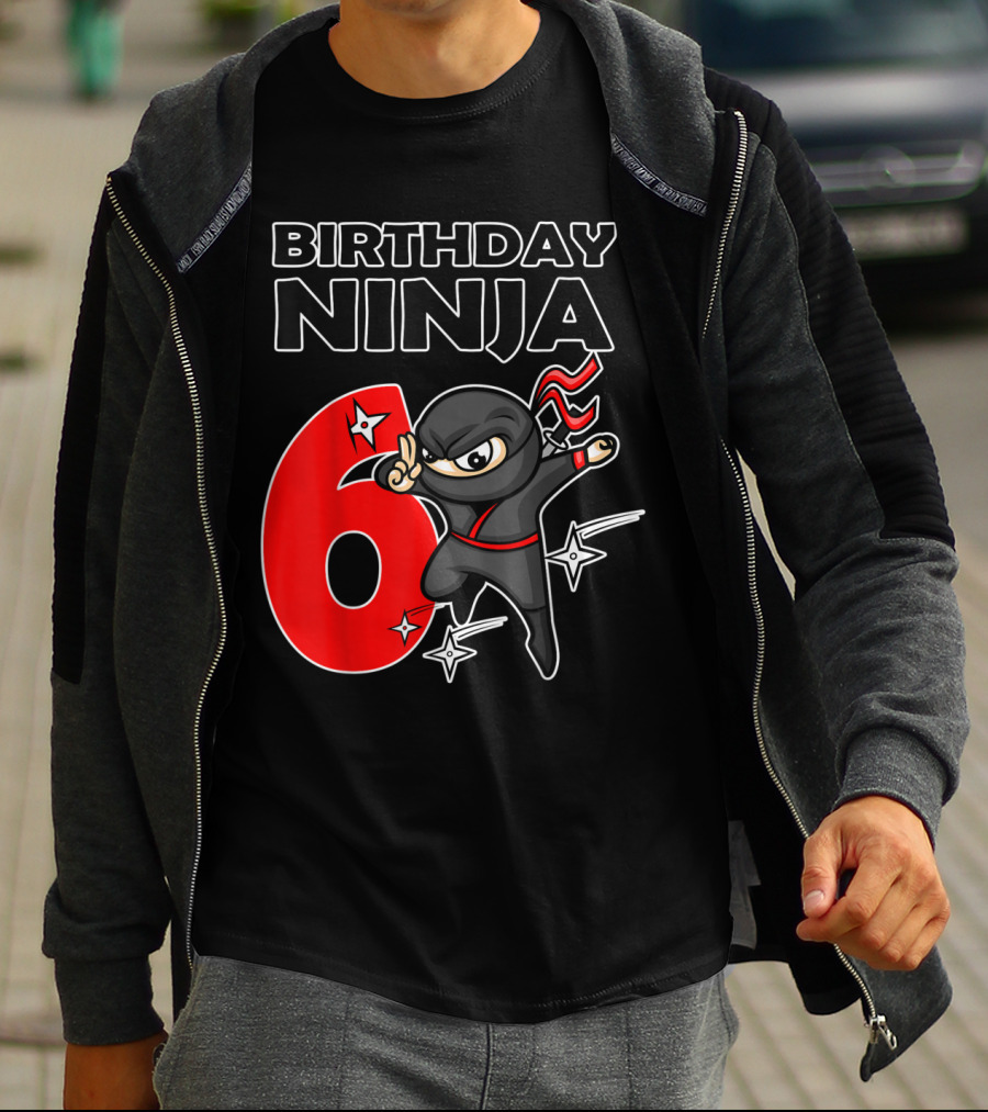 Birthday Ninja 6 Year Old Birthday T-Shirt